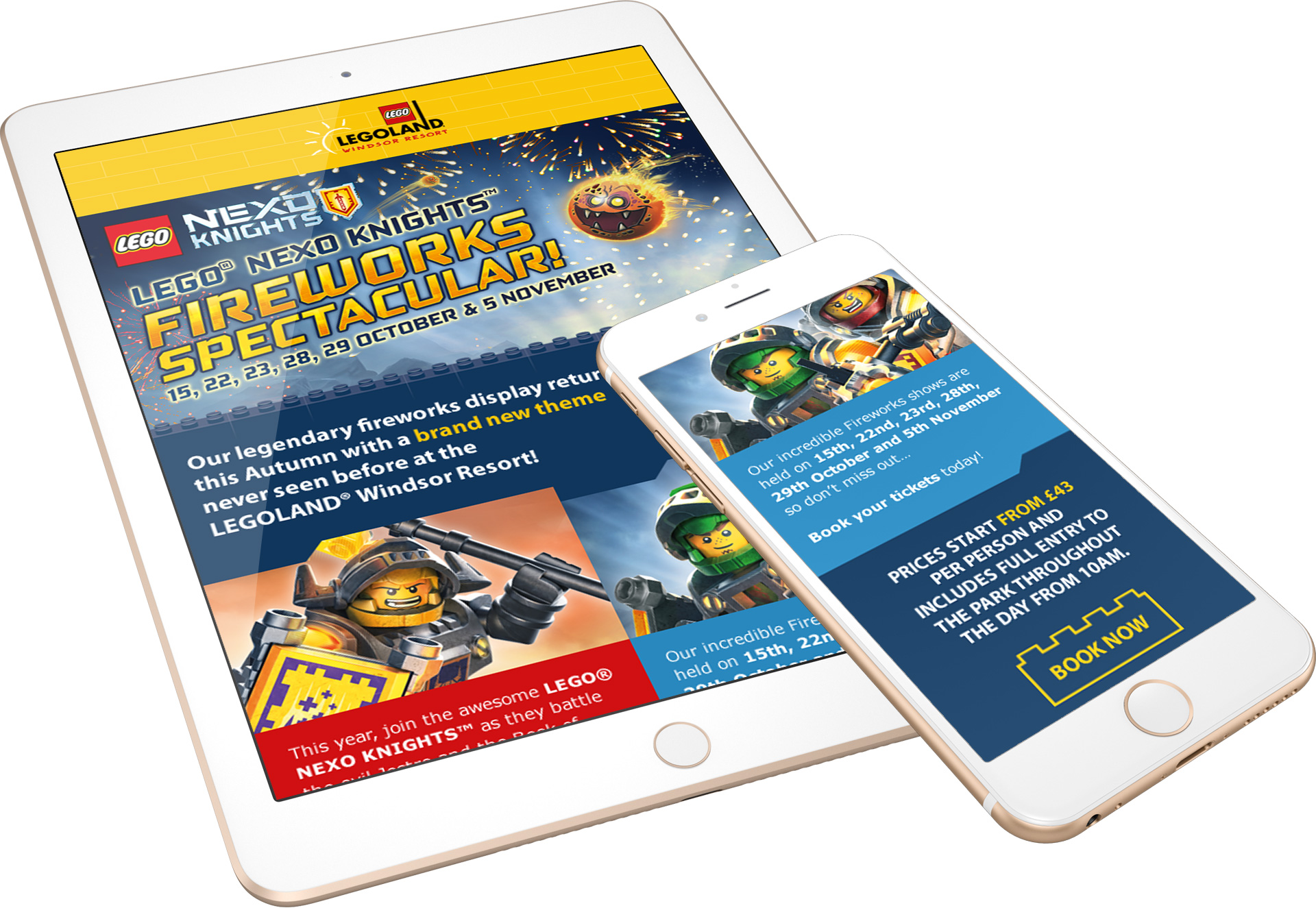 Legoland Nexo Knights Email Campaign Screens